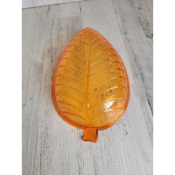 Orange fall leaf plastic table top bowl decor - Picture 4 of 5
